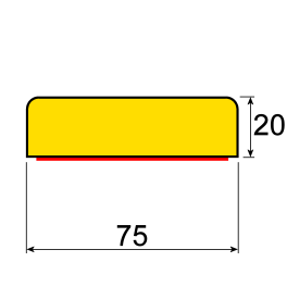 Profil butoir flexible jaune et noir 1 m - modèle S