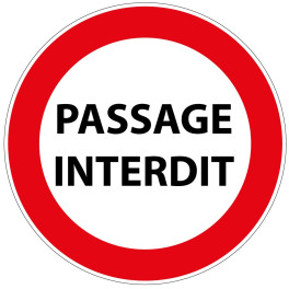 Panneau de Prescription B19 Plat en Aludibond : Passage Interdit