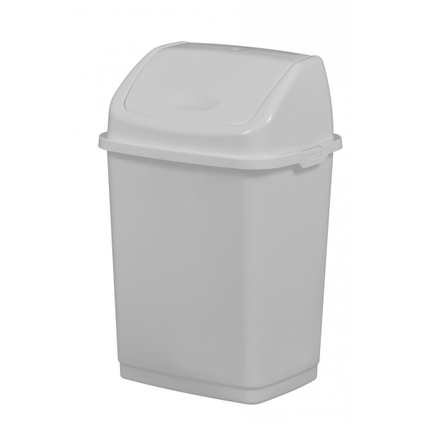 Petite poubelle plastique blanche standard, pratique pour tous espaces.