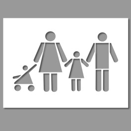 Pochoir PVC Famille - 700 x 1200 mm