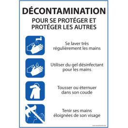 Panneau Obligation - Décontamination - consignes pour se protéger