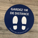 Adhésif de marquage au sol Gardez vos distances+PIED - rond 300mm