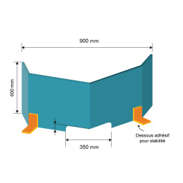 Ecran de protection pour comptoir et caisse type "Hygiaphone" petit modèle