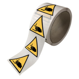 Rouleau de Pictogrammes de Danger ISO 7010 "Écrasement des mains" W024