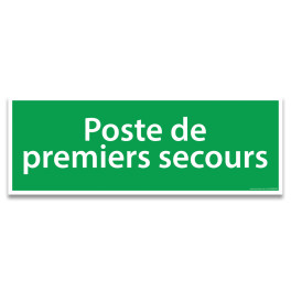 Panneau d'Évacuation Premiers Secours - Poste de premiers secours - Adhésif