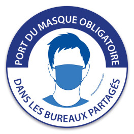 Panneau "Port du masque obligatoire dans les bureaux partagés"