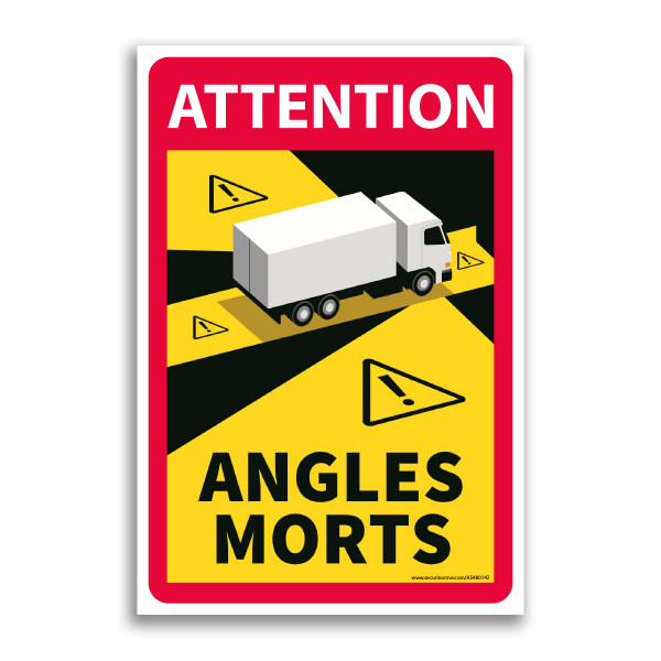 Sticker autocollant Danger Angles Morts Camions - par 3