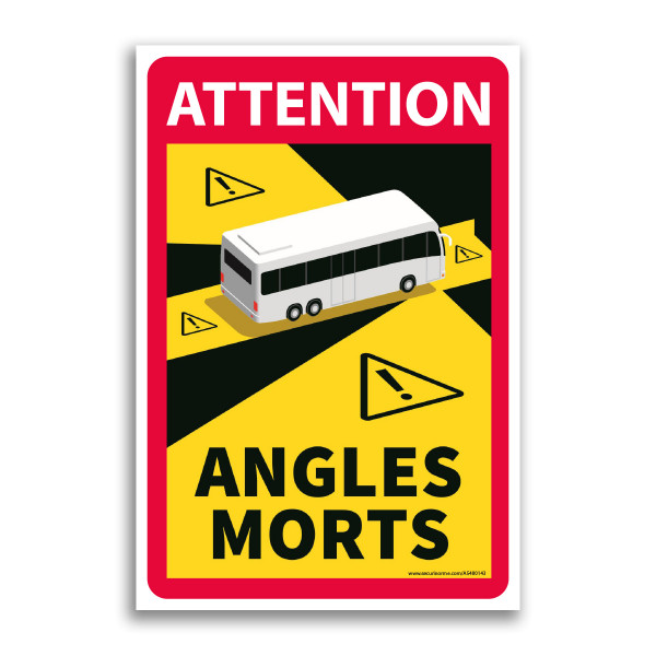 Sticker autocollant Danger Angles Morts BUS - par 3