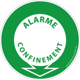 Panneau et autocollant Alarme confinement