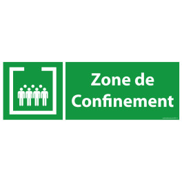 Panneau et autocollant Zone de confinement avec texte - paysage