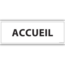 Panneau de porte "ACCUEIL" fond blanc