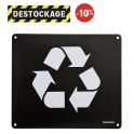 Plaque Grise Recyclable Pour Poubelle Trapi - 290 X 250 Mm- Acier