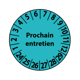 Pastille colorée à texte "Prochain entretien" - 4 matériaux