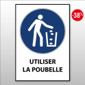 Panneau d'Obligation ISO 7010 "Utiliser la poubelle" M030 - Vinyle - A5