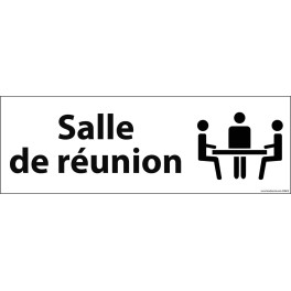 Panneau de Porte " Salle de réunion" fond blanc