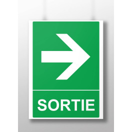 Panneau rectangulaire de sécurité Sortie flèche droite