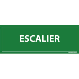 Panneau Escalier fond vert evacuation