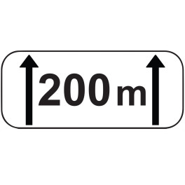 Panonceau d'étendue M2 : "200 m"