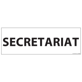 Signalisation d'information "SECRETARIAT"- 210 x 75 mm fond blanc