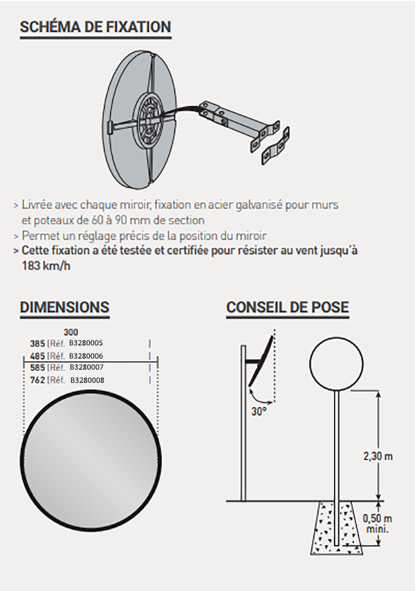 miroir routier Visiom - multi-usages 2 directions